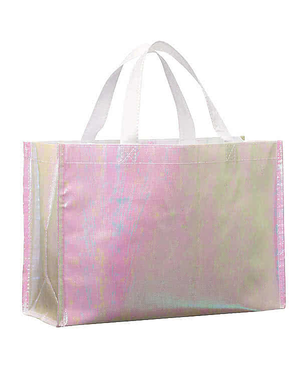 Medium Iridescent Non-Woven Shopper Tote Bag
