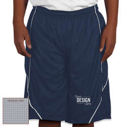 Sport-Tek Youth Micro-Mesh Reversible Contrast Shorts - Color: True Navy / White