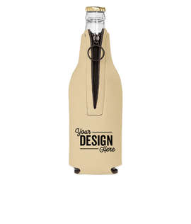 Foldable Foam Zipper Bottle Cooler - Color: Khaki