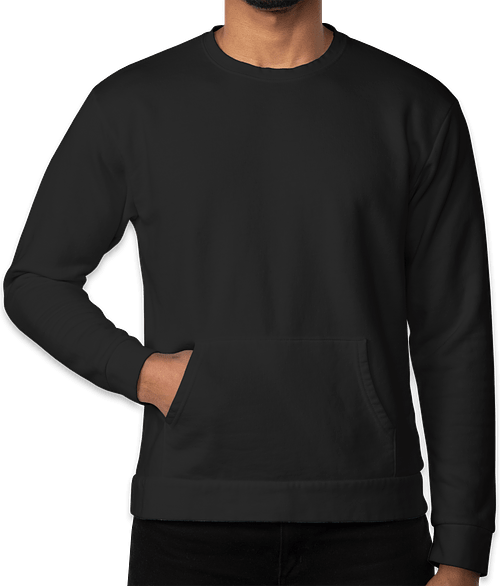 Next Level Pocket Crewneck Sweatshirt in Black