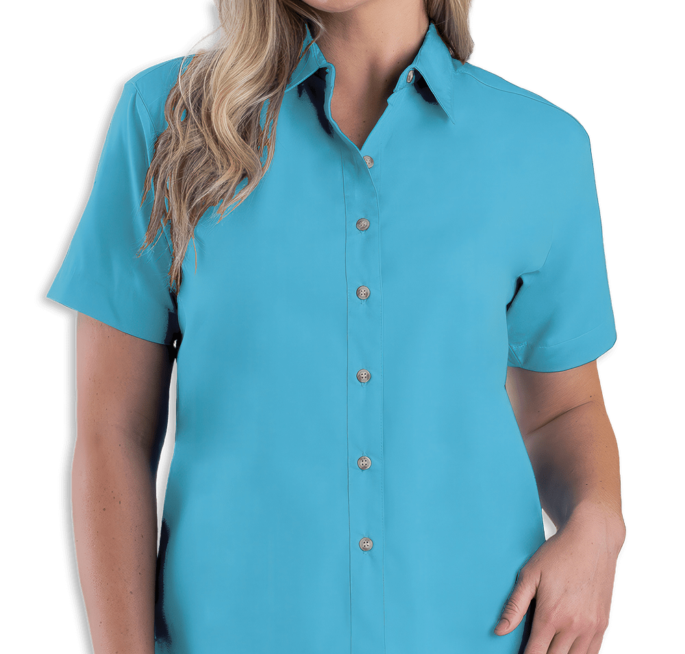 Blue Generation Women's Superblend Poplin Short Sleeve Dress Shirt - Embroidered-default