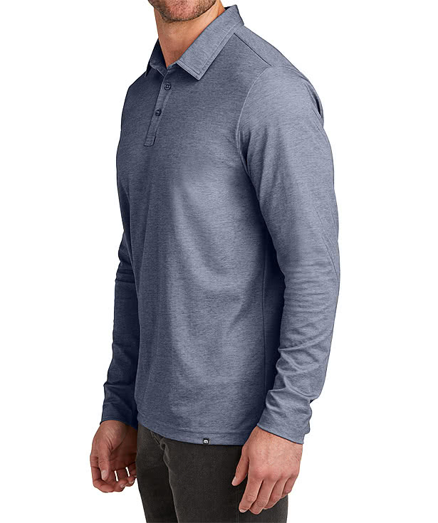TravisMathew Oceanside Heather Long Sleeve Performance Polo - Printed