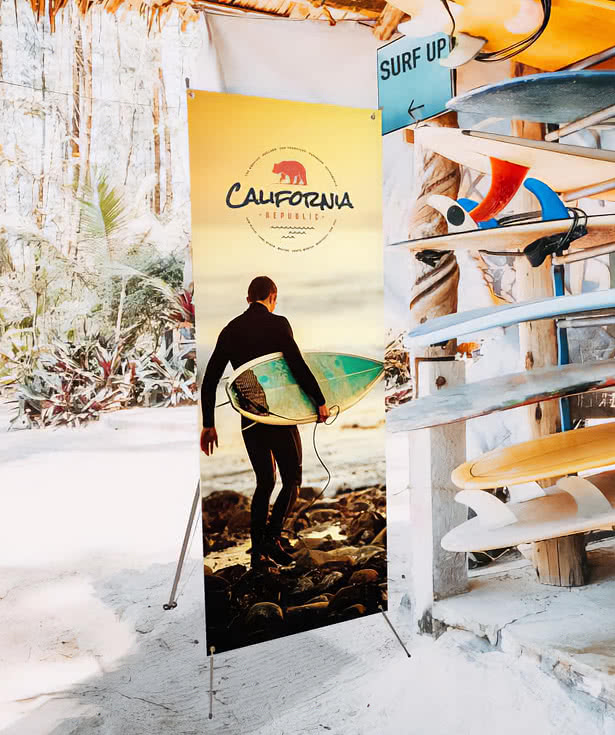 Full Color 24" x 70" Tripod Banner Display Kit