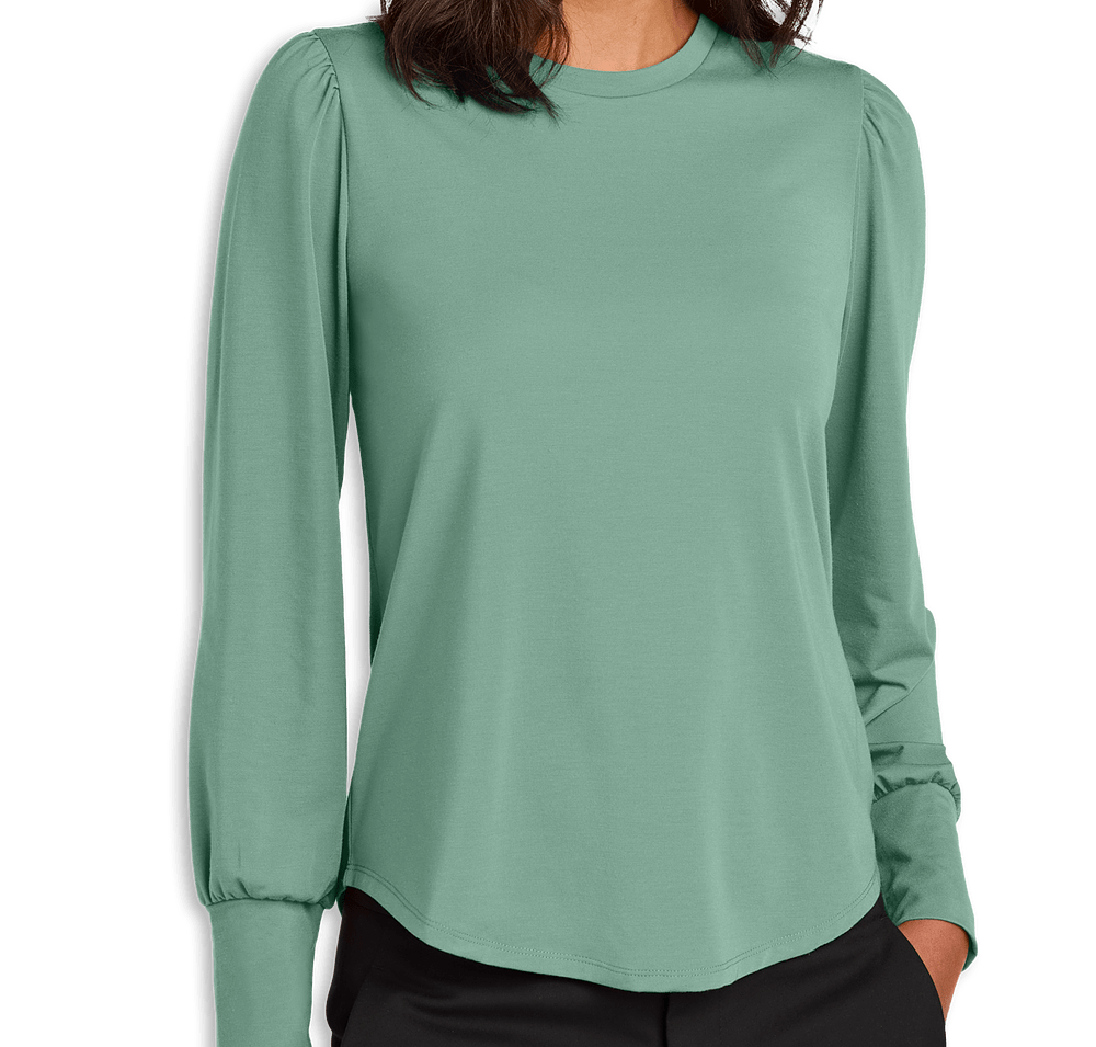 Mercer+Mettle Women's Stretch Jersey Long Sleeve Blouson Shirt-default