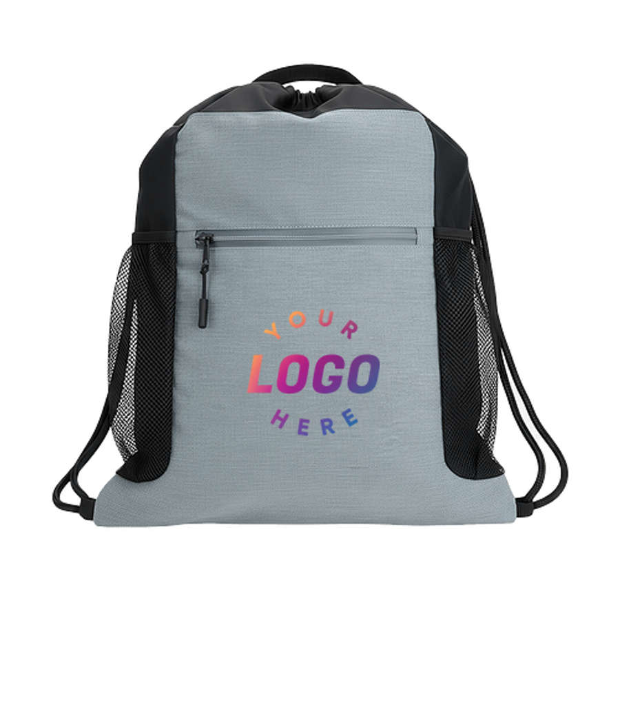 Full Color Greystone Drawstring Bag in Gray