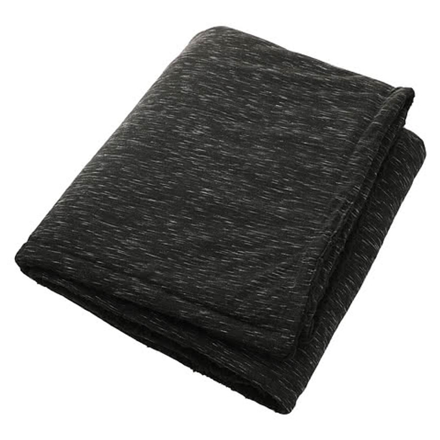 Heathered Sherpa Blanket in Black
