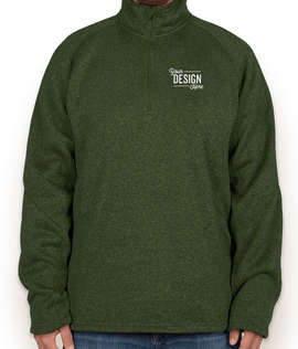 Devon & Jones Quarter Zip Sweater Fleece Pullover - Color: Forest Heather
