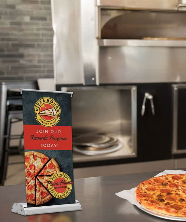 Full Color 9" x 18" Deluxe Mini Retractable Tabletop Banner
