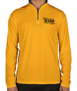 Badger Contrast Quarter Zip Performance Shirt - Color: Gold / Graphite