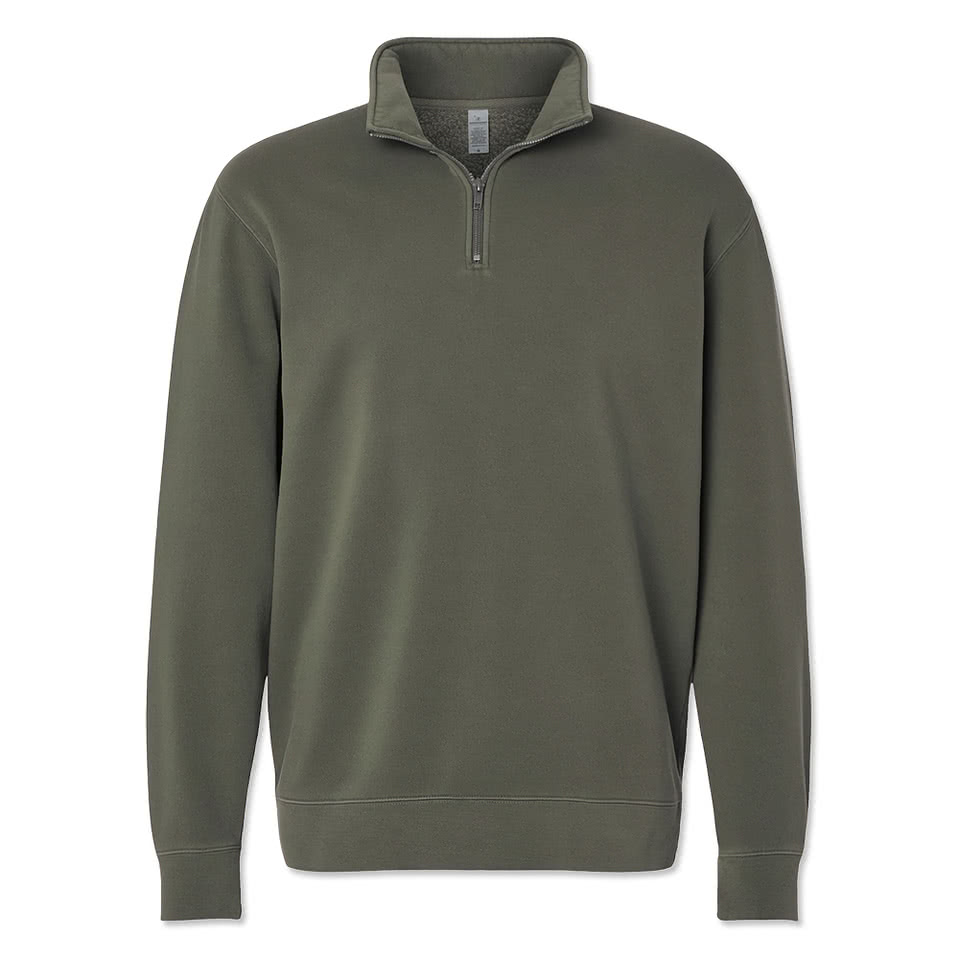 Independent Trading Pigment-Dyed Quarter Zip Pullover