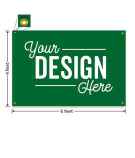 Full Color 6' x 4' Vinyl Banner - Color: Kelly Green