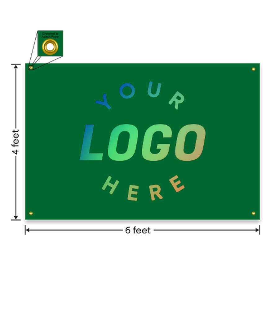 Full Color 6' x 4' Vinyl Banner in Kelly Green