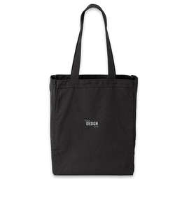 Embroidered Medium Gusseted Midweight 100% Cotton Canvas Tote - Color: Black