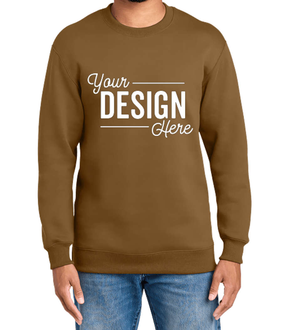 Port & Company Foundation Heavyweight Crewneck Sweatshirt in Duck Brown