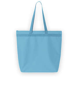 Large Recycled Poly Zippered Tote Bag - Color: Turquoise
