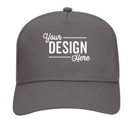 Otto Cap Five-Panel Trucker Hat - Embroidered - Color: Charcoal Gray