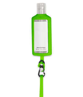 1 oz. Hand Sanitizer with Silicone Lanyard and Holder - Color: Lime Green