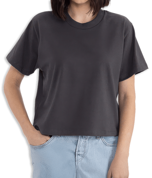 Next Level Women's 100% Cotton Heavyweight Boxy T-shirt in Graphite Black