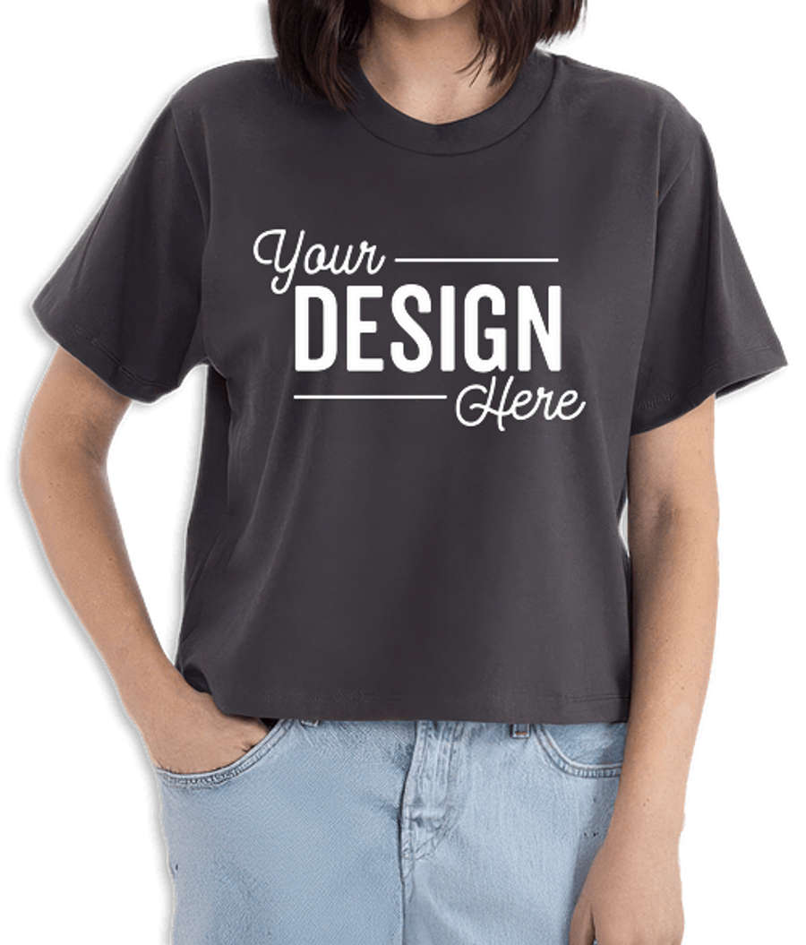 Next Level Women's 100% Cotton Heavyweight Boxy T-shirt in Graphite Black