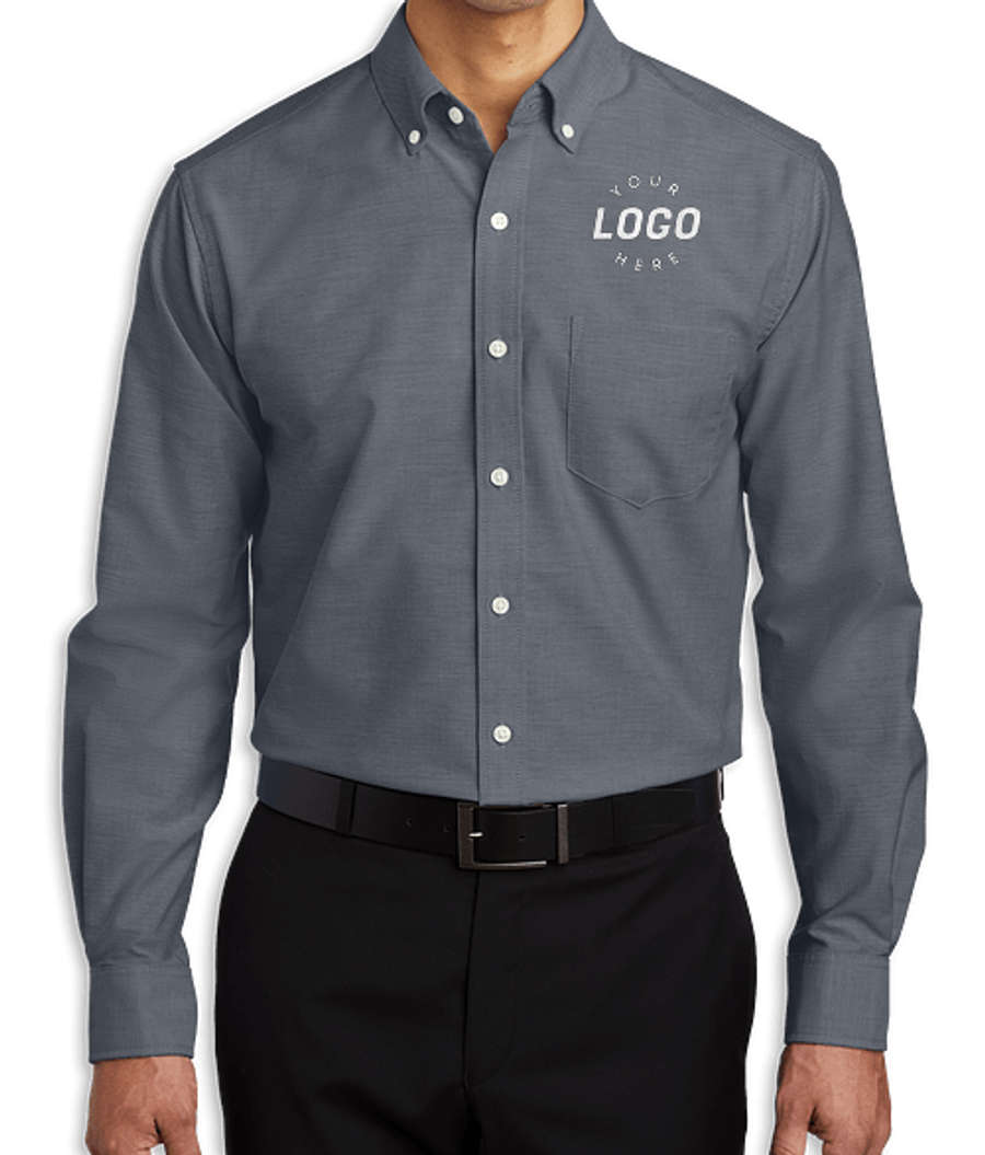 Port Authority Tall SuperPro Oxford Dress Shirt in Black