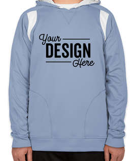 Team 365 Contrast Performance Pullover Hoodie - Color: Sport Light Blue / White
