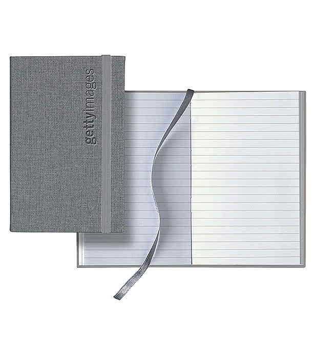 Castelli Debossed Linen Banded Pico Lined Hard Cover Notebook