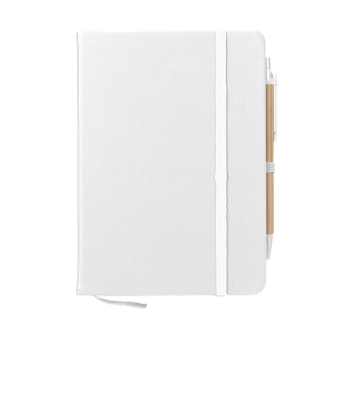 Full Color Hard Cover Notebook with Sticky Notes and Flags in White