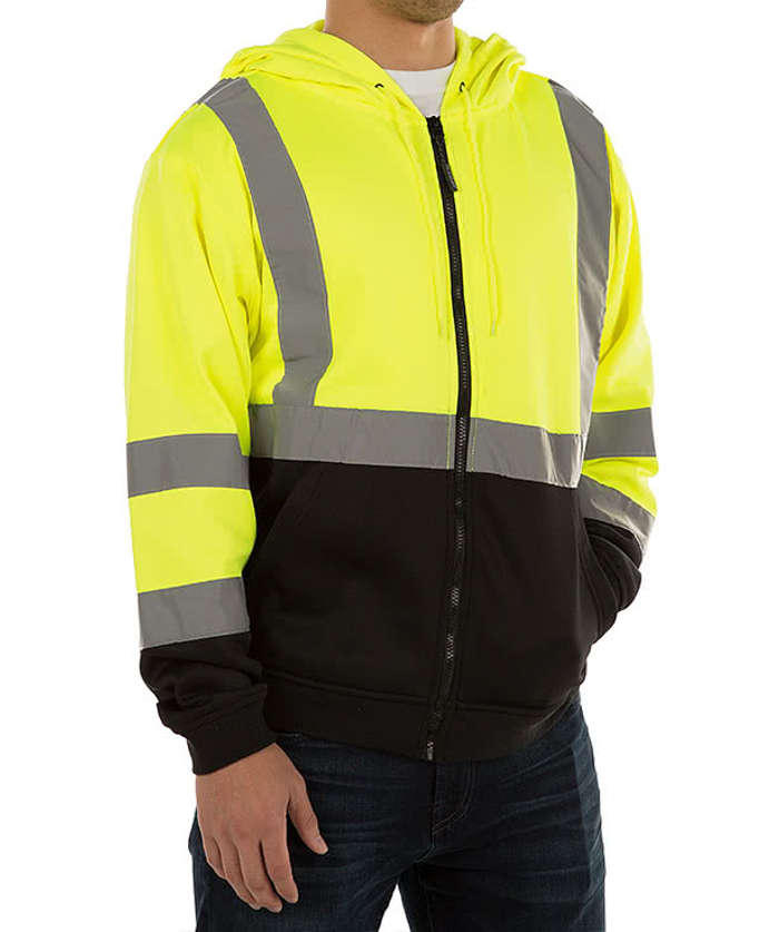 Kishigo Class 3 Hi-Vis Hooded Full Zip Sweatshirt