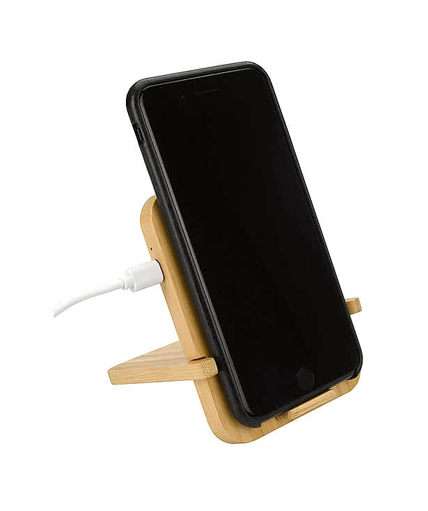 Bamboo 10W Wireless Charger with Phone Holder