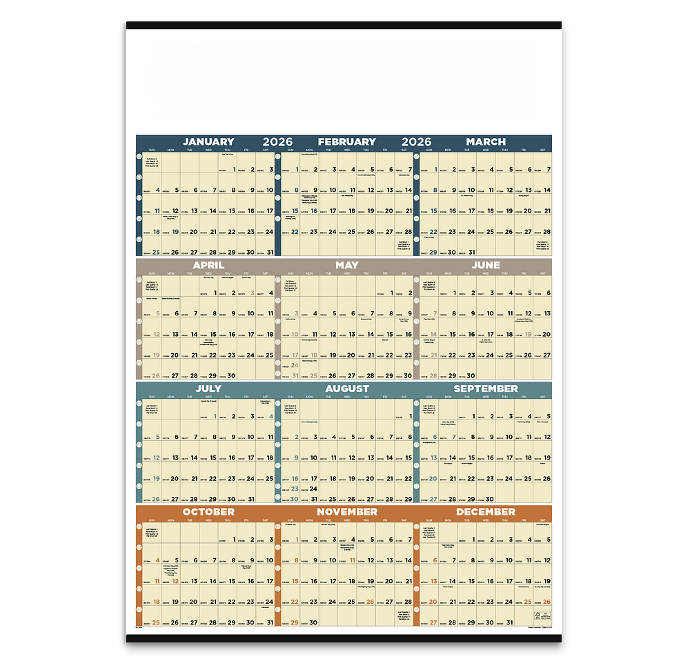Time Management Span-A-Year Non-Laminated Poster Calendar-default