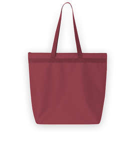 Large Recycled Poly Zippered Tote Bag - Color: Maroon
