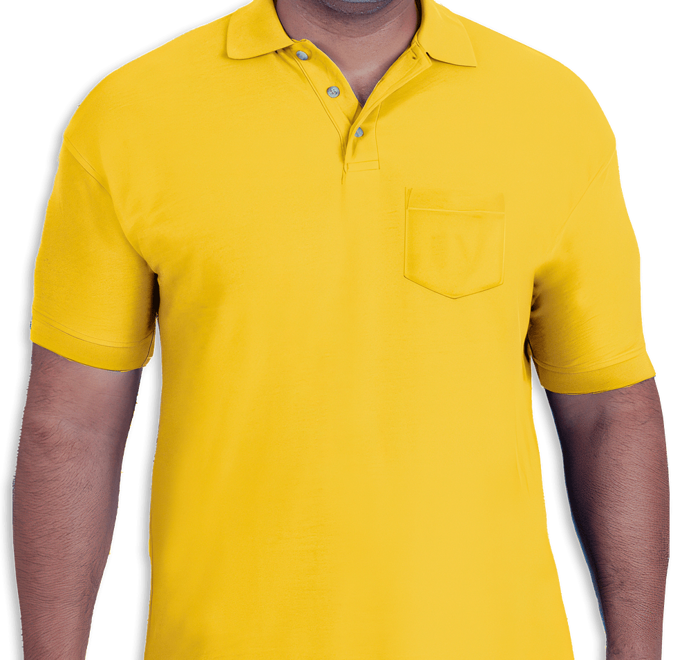 Blue Generation Scotchgard Treated Pique Pocket Polo - Printed-default