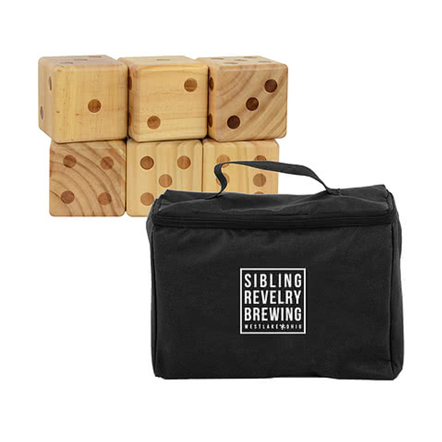 Oversize Wooden Yard Dice Game in Black