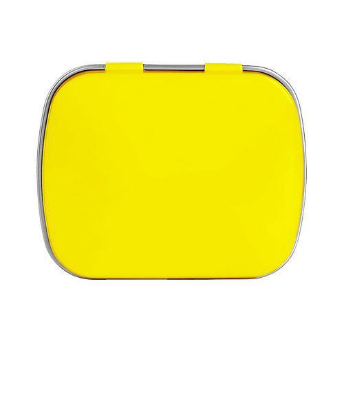 Full Color Domed Tin with Heart Shaped Mints in Athletic Gold