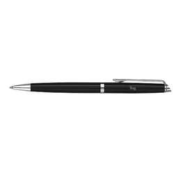 Laser Engraved Waterman Hemisphere Ballpoint Pen (blue ink) - Color: Black Laquer / Chrome Trim