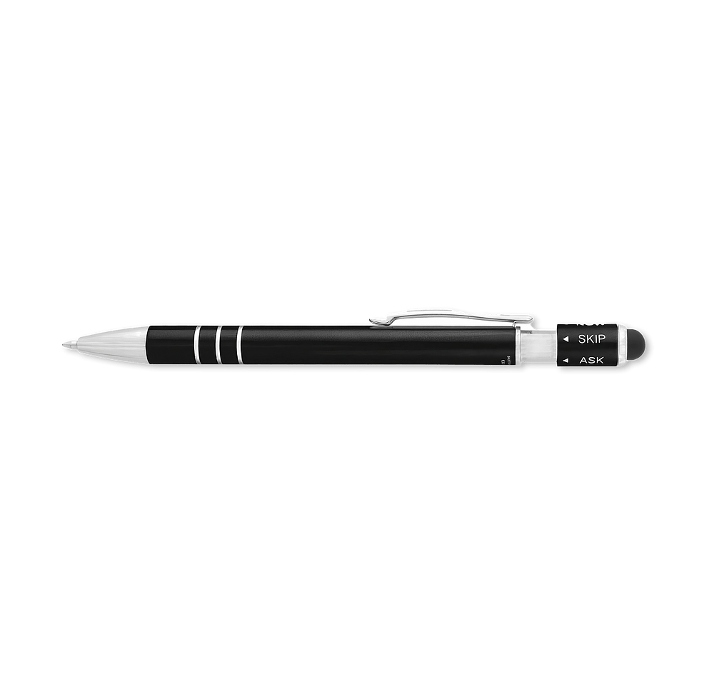 Laser Engraved Recycled Aluminum Spin Top Game Stylus Pen (black ink)-default