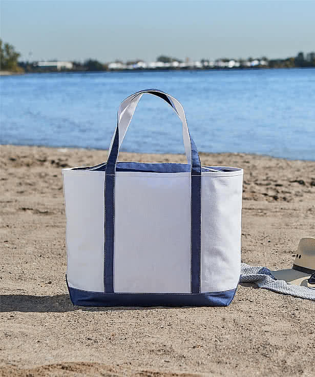 Baltic Cotton Canvas Tall Zippered Tote Bag