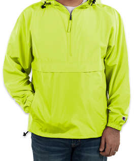 Champion Packable Half Zip Windbreaker Jacket - Color: Safety Green
