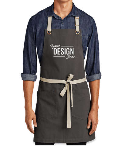 Port Authority Canvas Two-Pocket Full Length Apron - Magnet / Stone