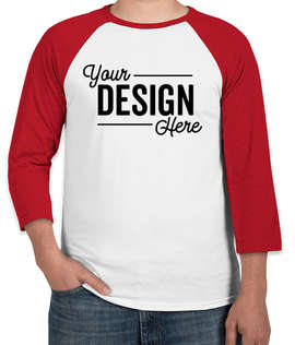 Canada - Bella + Canvas Lightweight Raglan T-shirt - Color: White / Red