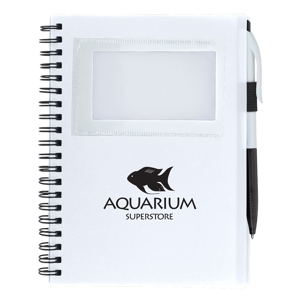 Soft Cover Spiral Notebook with ID Window and Pen