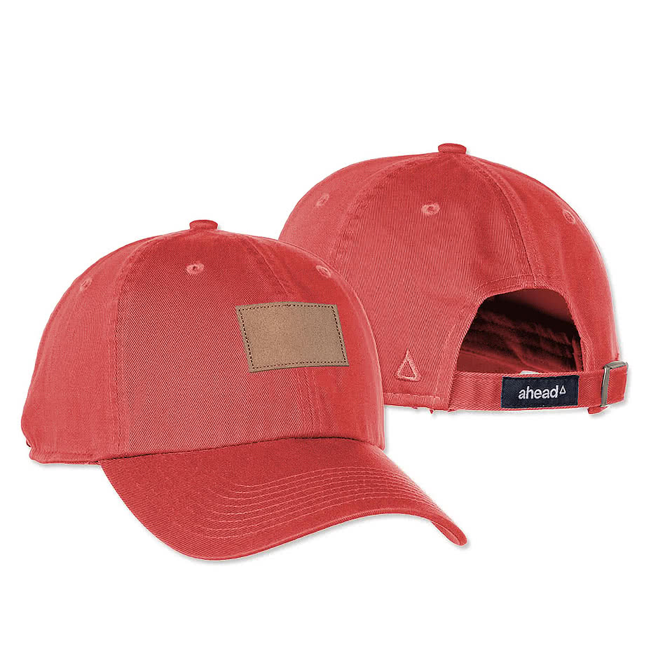 Ahead Largo Washed Twill Baseball Hat - Tan Rectangle Patch - Embroidered