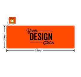 Full Color 6' x 2' Vinyl Banner - Color: Orange