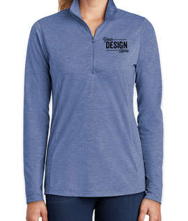 Sport-Tek Women's Tri-Blend Quarter Zip Performance Shirt - Color: True Royal Heather