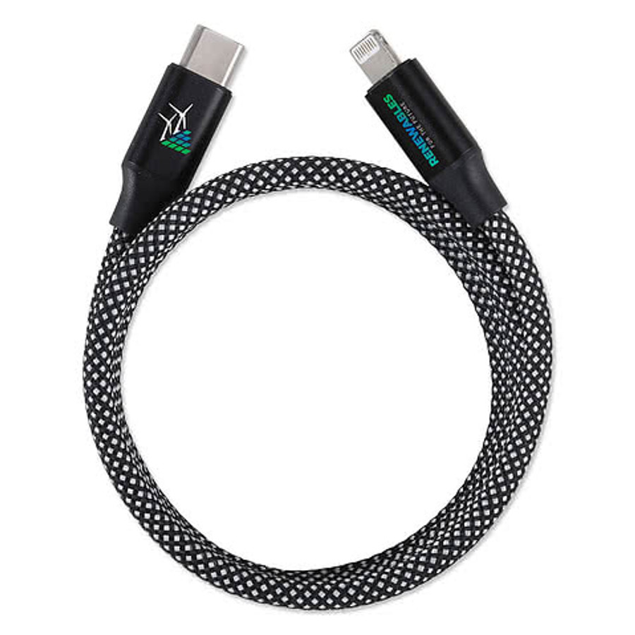 Full Color Coil Up Magnetic Charging Cable in Black