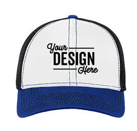 New Era 39THIRTY Contrast Stitch Stretch Fit Mesh Hat - Color: White / Royal / Black
