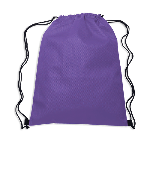 Full Color Sports Pack Non-Woven Drawstring Bag in Purple