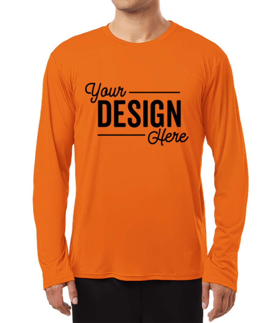 AllPro Interlock UPF 50 Long Sleeve Performance Shirt in Neon Orange