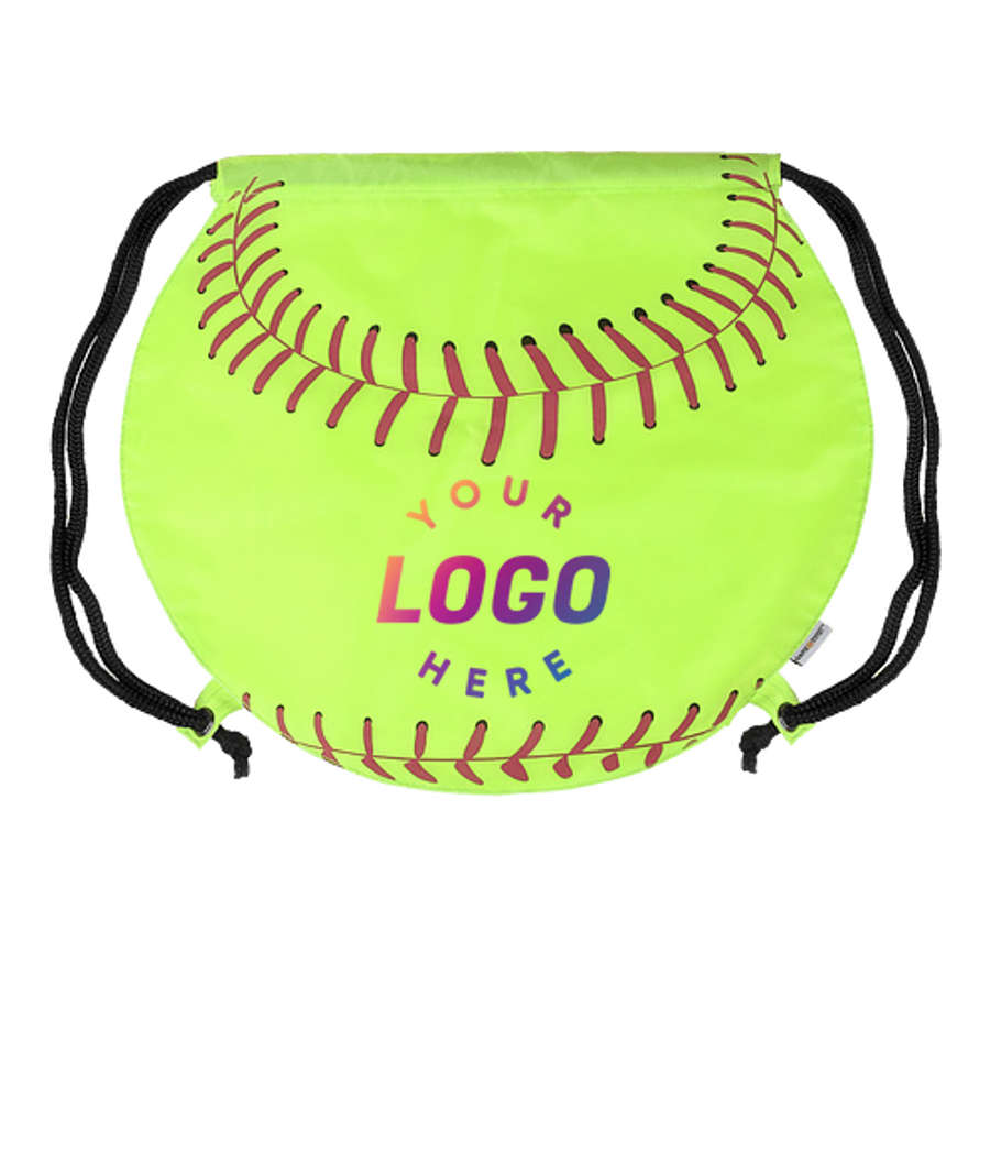 Softball Drawstring Bag in GREEN-NEON