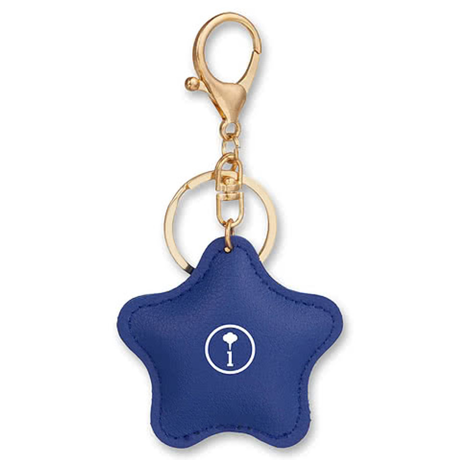 Star Leather Keychain in Silver